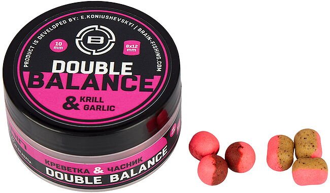 Бойли Brain Double Balance Krill & Garlic (креветка + часник) 12+10х14mm - фото 1