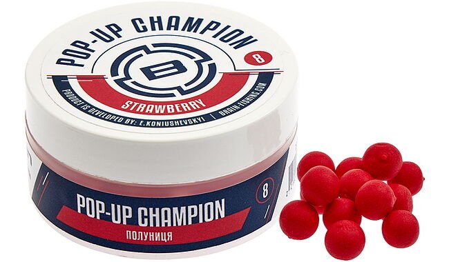 Бойлы Brain Champion Pop-Up Strawberry 12 мм - фото 1