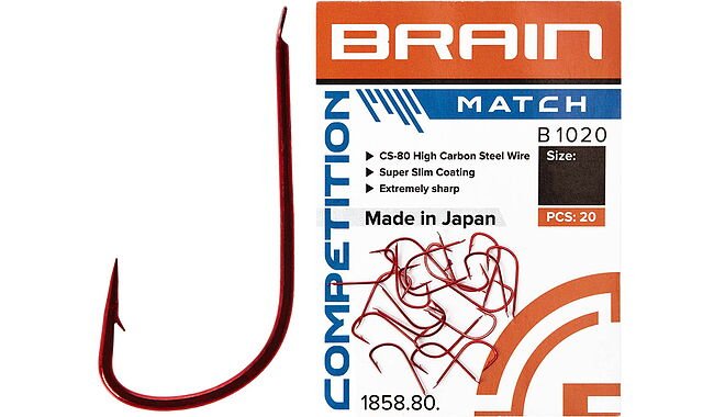 Гачок Brain Match B1020 #10 (20 шт/уп) ц:red - фото 1