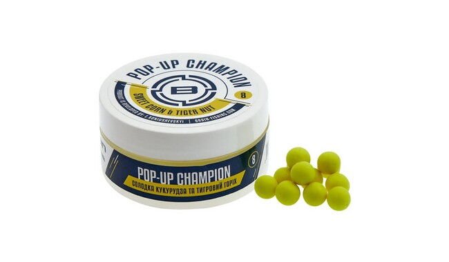 Бойлы Brain Champion Pop-Up Sweet Corn & Tiger Nut 6 мм - фото 1