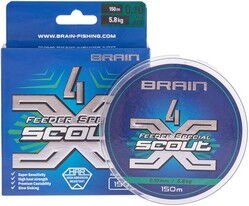 Шнур Brain Scout 4X 150 м 0,128 мм 7,2 кг
