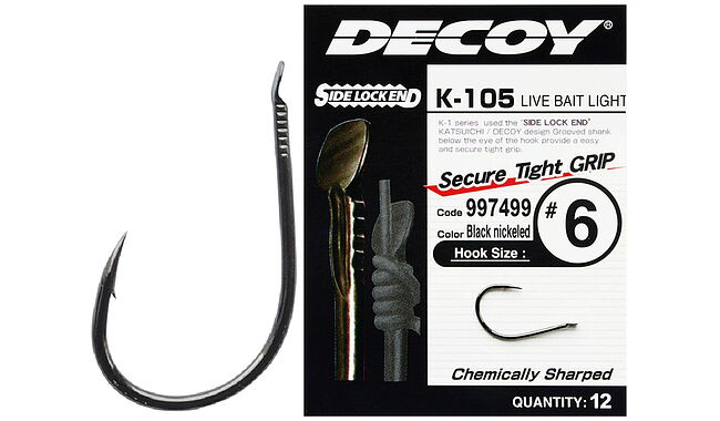 Гачок Decoy K-105 Live Bait Light #8 (12 шт/уп) - фото 1