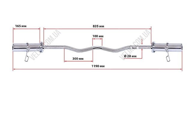 Гриф York Fitness 120 см (50 мм) - дополнительное фото 2