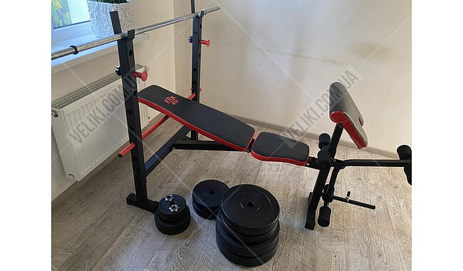 Скамья для жима RN-Sport ReadMeBlack + Штанга 83 кг - дополнительное фото 1