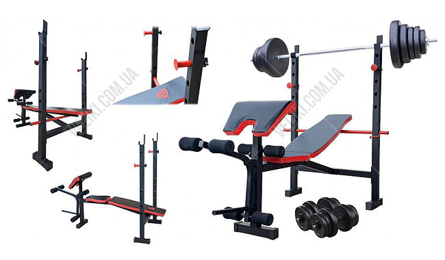 Скамья для жима RN-Sport ReadMeBlack + Штанга 83 кг - дополнительное фото 2