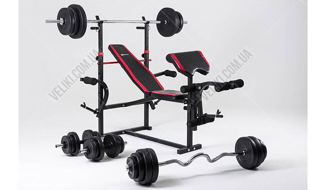 Лава для жиму RN-Sport з тягою + Штанга 4 грифи 115 кг - дополнительное фото 1