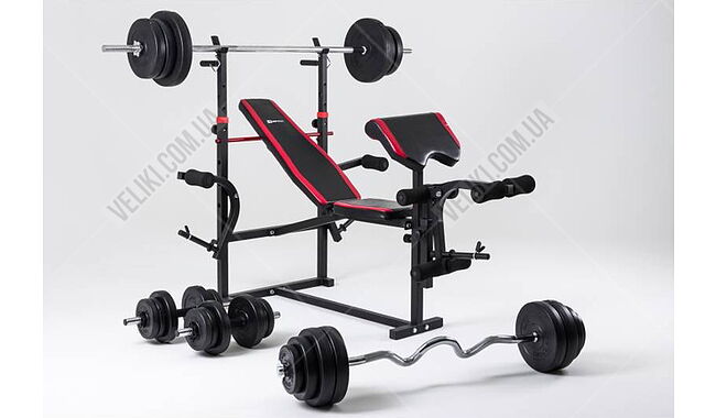 Лава для жиму складана RN-Sport з тягою + Штанга 4 грифи 100 кг - дополнительное фото 6