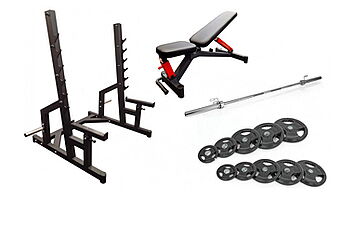 Скамья для жима RN-Sport black rock + олимпийская штанга 120 кг