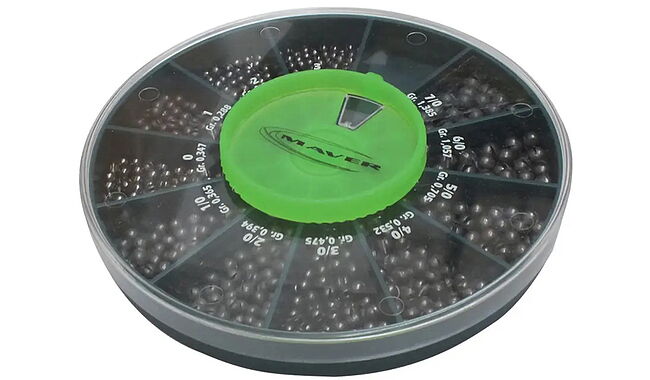 Набір грузил Maver Scatola Pallini Supercalibrati 250g №№.3-7/0 - фото 1