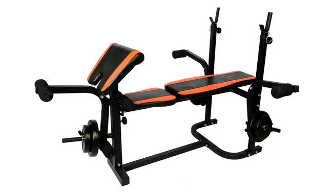 Скамья для жима WCG 0020 + Набор штанга и гантели на 60 кг - дополнительное фото 4