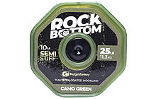 Повідковий матеріал RidgeMonkey Connexion Rock Bottom Tungsten Semi Stiff Coated Hooklink Camo Green 10m 25lb - фото 1