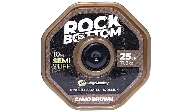 Повідковий матеріал RidgeMonkey Connexion Rock Bottom Tungsten Semi Stiff Coated Hooklink Camo Green 10m 25lb - фото 2
