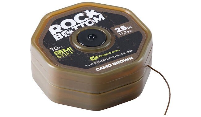 Повідковий матеріал RidgeMonkey Connexion Rock Bottom Tungsten Semi Stiff Coated Hooklink Camo Green 10m 25lb - дополнительное фото 2