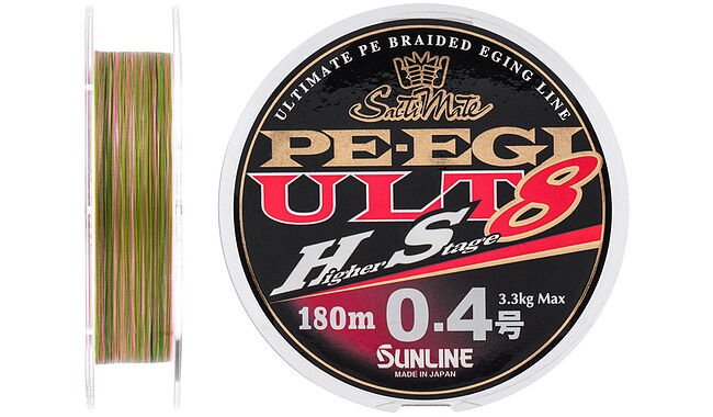 Шнур Sunline PE EGI ULT HS8 180m #0.4/0.104 mm 3.3 kg - фото 1