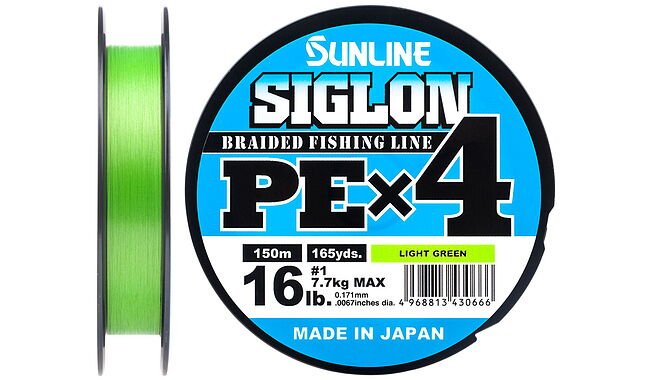 Шнур Sunline Siglon PE х4 150m (салат.) #0.8/0.153 mm 12lb/6.0 kg - фото 1