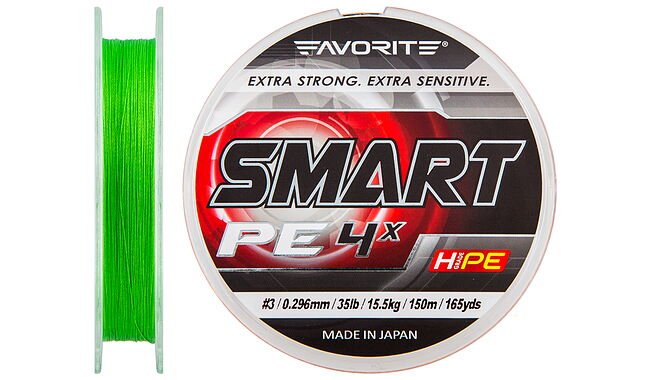 Шнур Favorite Smart PE 4x 150м (оранж.) #3.0/0.296мм 15.5кг - фото 2