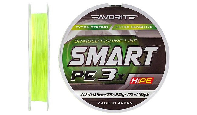Шнур Favorite Smart PE 3x 150 м #1,2 0,187 мм 9,5 кг - фото 1