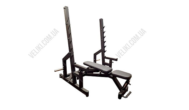 Лавка Black Rock + Стійки Black Rock + Набір RN-Sport 120 кг - дополнительное фото 2