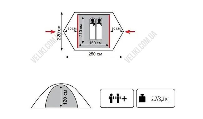 Намет Tramp Lite Tourist 2 - дополнительное фото 1
