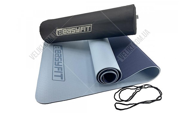 Коврик для фитнеса и йоги EasyFit TPE+TC 6 мм - дополнительное фото 1