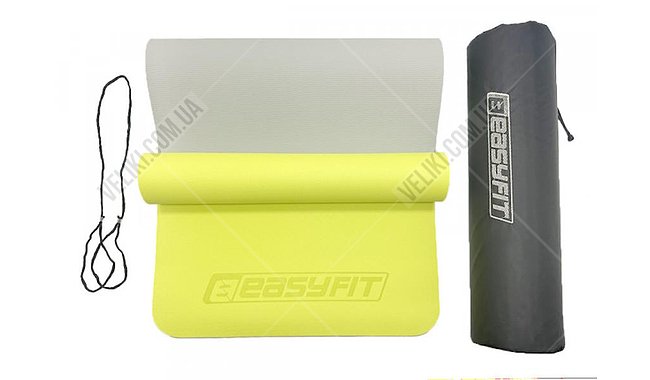 Коврик для фитнеса и йоги EasyFit TPE+TC 6 мм - дополнительное фото 4
