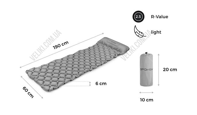 Килимок самонадувний Spokey Air Bed - дополнительное фото 1