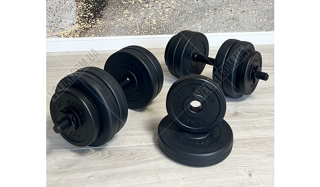 Гантелі RN-Sport 2х21 кг + перехідник під штангу на 42 кг - дополнительное фото 5