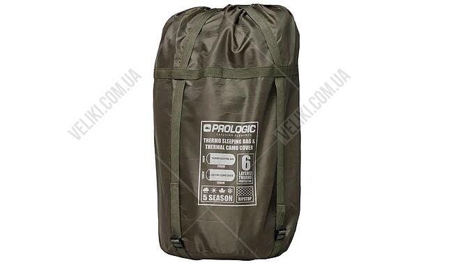 Спальний мішок Prologic Element Comfort S/Bag & Thermal Camo Cover 5 Season 215 x 90cm - дополнительное фото 4
