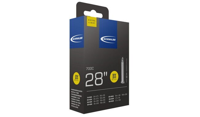 Камера 28" Schwalbe Extra Light 18/25-622/630 Presta 80 мм - фото 1
