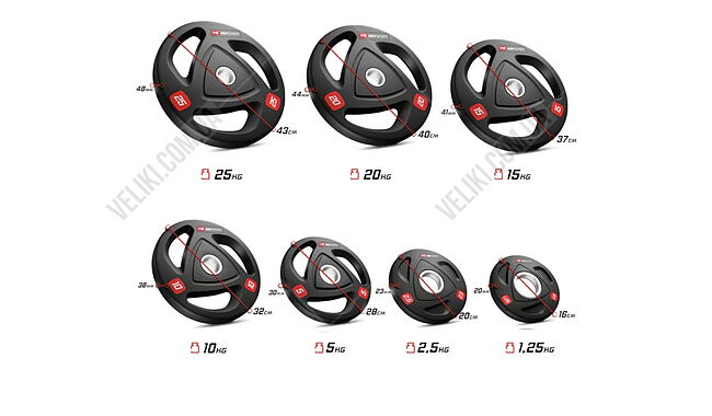 Диск олимпийский Hop-Sport 2,5 кг - дополнительное фото 3