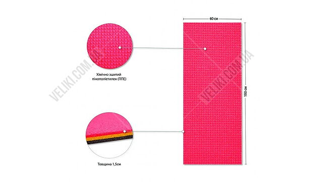 Килимок для фітнесу IVN IV-4408 15 мм - дополнительное фото 3