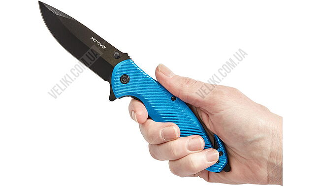 Ніж Active Birdy blue, сталь - 3Cr13MoV, руків’я - алюміній , довжина клинка - 90 мм, довжина загальна - 210 мм - дополнительное фото 4