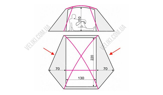 Палатка Terra Incognita Adria 2 Alu - дополнительное фото 4