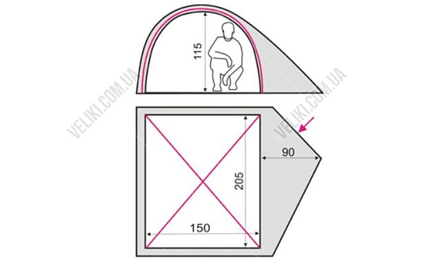 Палатка Terra Incognita Alfa 2 - дополнительное фото 1