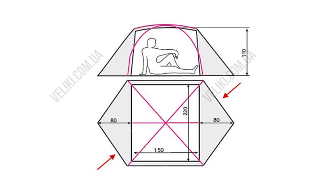 Палатка Terra Incognita Cresta 2 - дополнительное фото 1