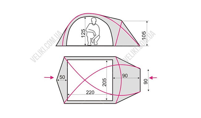 Палатка Terra Incognita Ksena 3 Alu - дополнительное фото 1