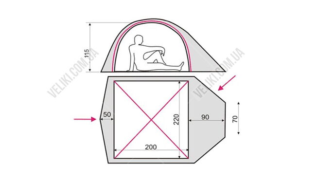 Палатка Terra Incognita Platou 3 Alu - дополнительное фото 4