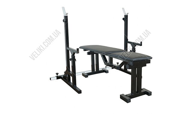 Скамья RN Sport+Стойки с упорами UM 0150+125 кг дисков+4 грифа - дополнительное фото 1