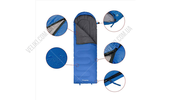 Спальний мішок KingCamp Oasis 250 6446 220 см L - дополнительное фото 1