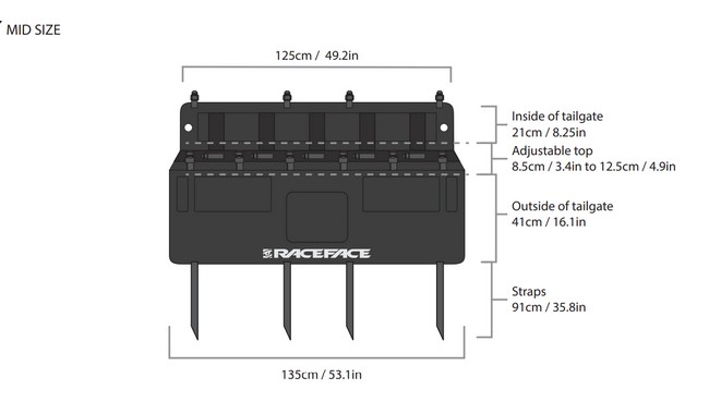 Накидка на пікап Race Face T2 Tailgate Mid-Size Truck - дополнительное фото 5