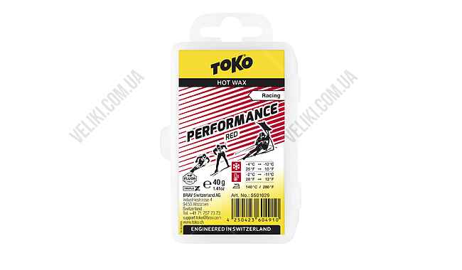 Парафін Toko Performance Red 120 г - дополнительное фото 1