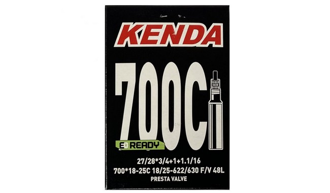 Камера 28" Kenda E-Ready 700x18-25C Presta 48 мм - дополнительное фото 2