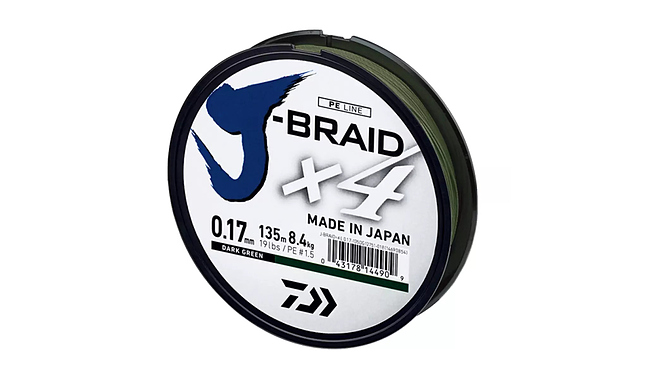 Шнур Daiwa J-Braid X4E 270 м 0,17 мм 8,4 кг - фото 1