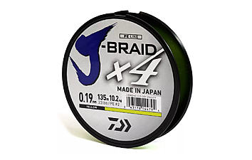 Шнур Daiwa J-Braid X4E 135 м 0,19 мм 10,2 кг