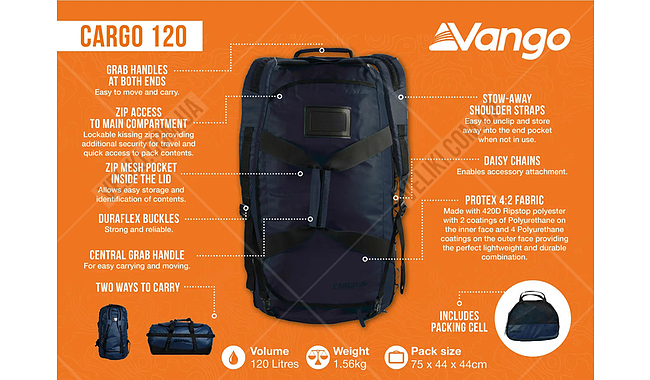 Сумка Vango Cargo 120 л - дополнительное фото 7