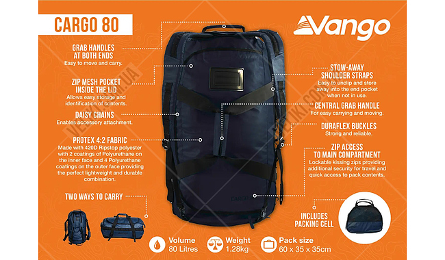 Сумка Vango Cargo 80 л - дополнительное фото 7
