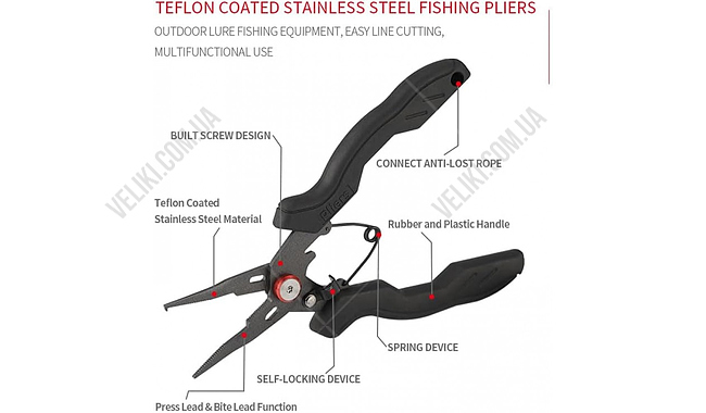 Плоскогубцы Tunala fishing pliers 16,5 см - дополнительное фото 2