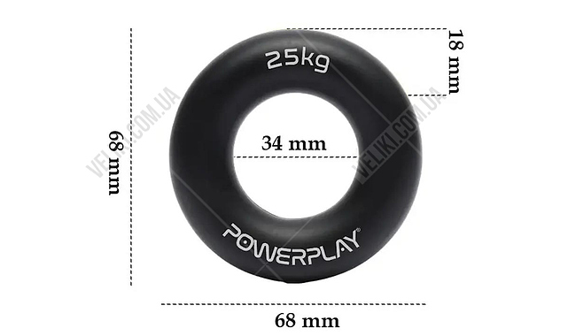 Еспандер кистьовий PowerPlay PP-4324 25 кг - дополнительное фото 1