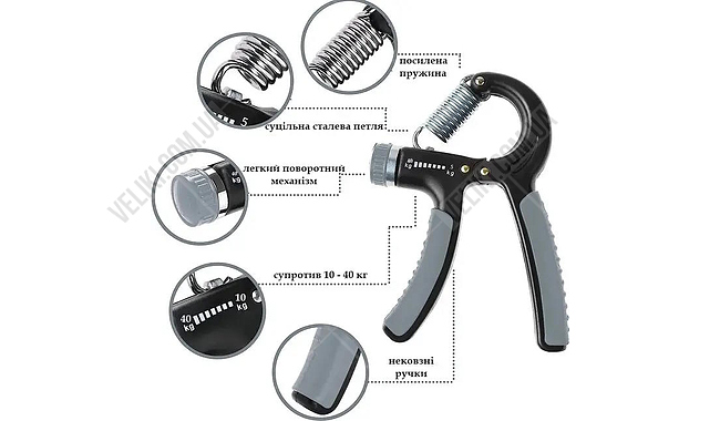 Еспандер кистьовий PowerPlay PP-4323 10-40 кг - дополнительное фото 13