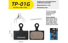 Гальмівні колодки Toopre TP-01G (2 пари) - дополнительное фото 2
